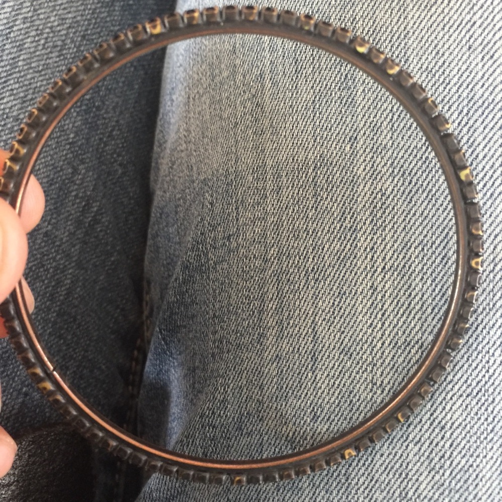 Vintage Jet Glass Bangle Bracelet - Picture 6 of 6